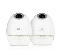 Petite&Mars GAIA DUO Double tire-lait électrique mains libres portable, 3 modes, 9 niveaux, inserts 15-21 mm, 2 récipients de 180 ml, rechargeable USB-C