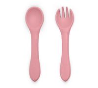 Petite&Mars Take&Match Silicone Cutlery couverts Dusty Rose 6 m+ 2 pcs