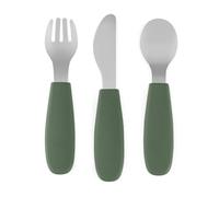 Petite&Mars Take&Match Stainless Steel Cutlery Set couverts pour enfant Misty Green 12m+ 3 pcs