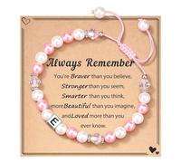 Petite Naturelle Classique Bracelet Lettre initiale cœur pour filles, femmes, anniversaire, Noël, Saint-Valentin, cadeaux pour fille, petite-fille, adolescentes, Messages Largeur (E, One Size)