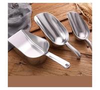 Petite pelle à déchets portative en acier inoxydable épais, brouette grise d'extérieur, balai simple intégré durable CuillèRe à Glace(12 inch)