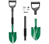 Petite pelle de jardin de 78,7 cm, pelle à creuser en métal vert avec poignée en D, lame pointue de 20,3 x 15,2 cm, outil amovible pour plantation, camping, urgence automobile, adultes et enfants