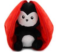 Les DÉGLINGOS - FLIPETZ - Doudou Comet la Coccinnelle/Tomate - Coccinnelle Cache-Cache réversible - Peluche Toute Douce pour bébé - Idées Cadeaux de Naissance, Rouge et Noir