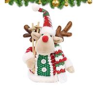 Petite Peluche de Noël - Père Noël Bonhomme de Neige Élan Peluche d'Accompagnement pour - Poupee Décorative pour Bureau Salon Maison Étagère Voiture Cabinet Ados Chevet Manteau,Bibliothèque Ca