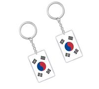 Petite Pine Lot de 2 porte-clés drapeau de la Corée en acrylique