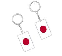Petite Pine Lot de 2 porte-clés drapeau du Japon, porte-clés japonais en acrylique