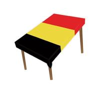 Petite Pine Nappe rectangulaire en polyester avec drapeau de la Belgique, 152,4 x 208,3 cm, grande nappe de table pour extérieur, pique-nique, cuisine, salle à manger, décoration d'intérieur, vacances