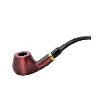 Petite pipe à tabac légère et incurvée en bois de poirier (rouge) N18 « corne »