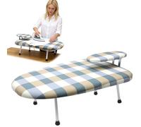 Petite planche à repasser de table pliable 60 x 30 cm, mini planche à repasser compacte gain de place, avec pieds antidérapants et grille de protection thermique pour bureau à domicile