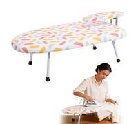 Petite planche à repasser pliable 60 x 37 cm avec pieds antidérapants et grille de protection contre la chaleur, mini planche à repasser peu encombrante pour appartement, voyage et bureau à domicile
