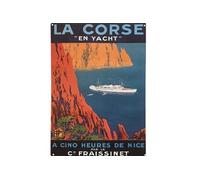 Petite plaque métallique Corse en Yacht 21 x 15 cm