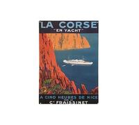 Petite plaque métallique Corse en Yacht 21 x 15 cm