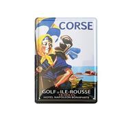 Petite plaque métallique Ile Rousse Corse 21 x 15 cm