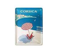 Petite plaque métallique Parasol Corse 21 x 15 cm