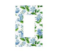 Petite plaque murale à motif fleur bleue - Plaque murale à bascule simple - 1 gang - Décoration pour la maison, la cuisine, la salle de bain