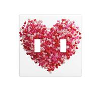 Petite plaque murale avec cœurs rouges et roses - 11,4 x 11,4 cm