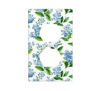 Petite plaque murale décorative pour interrupteur Motif fleur bleue 7 x 11,4 cm