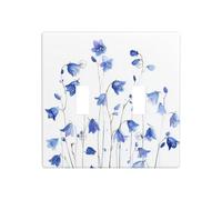 Petite plaque murale décorative pour interrupteur Motif fleurs de jacinthe des bois Taille standard 11,4 x 11,4 cm
