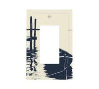 Petite plaque murale minimaliste pour petit bateau à rames de pêche, plaque murale à bascule unique, 1 gang décorateur de prise de courant pour la maison, la cuisine, la salle de bain