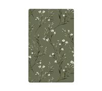 Petite plaque murale vierge blanche et feuilles sur vert olive pour interrupteur décoratif pour cuisine, salle de bain, taille 11,4 x 7 cm