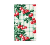 Petite plaque murale vierge vintage avec baies rouges sur vert - 1 interrupteur décoratif pour cuisine, salle de bain - Dimensions : 11,4 x 7 cm