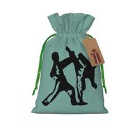 Petite pochette à cordon de serrage avec imprimé arts martiaux de Taekwondo pour cadeaux, sac cadeau réutilisable, pour les vacances et les cadeaux de fête