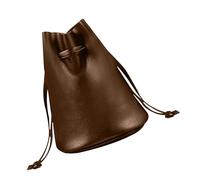 Petite pochette à cordon | Pochette à monnaie pour femme, cuir noir, sac à cordon noir, petit cadeau avec joint d'étanchéité pour dés, pierres, pièces pour homme et femme