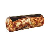 Petite pochette à crayons en cuir synthétique 3D motif pizza - Petite trousse à crayons - Design fin avec fermeture éclair