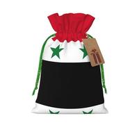 Petite pochette avec cordon de serrage imprimé drapeau de la République arabe syrienne pour cadeaux, sac cadeau réutilisable, pour les fêtes et les cadeaux de fête