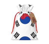Petite pochette avec cordon de serrage imprimé drapeau de la République de Corée pour cadeaux, sac cadeau réutilisable, pour les fêtes et les cadeaux de fête