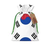 Petite pochette avec cordon de serrage imprimé drapeau de la République de Corée pour cadeaux, sac cadeau réutilisable, pour les fêtes et les cadeaux de fête