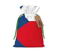 Petite pochette avec cordon de serrage imprimé drapeau de la République tchèque pour cadeaux, sac cadeau réutilisable, pour les fêtes et les cadeaux de fête