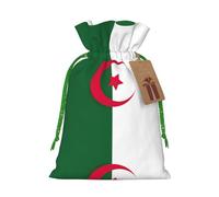Petite pochette avec cordon de serrage imprimé drapeau de l'Algérie pour cadeaux, sac cadeau réutilisable, pour les fêtes et les cadeaux de fête