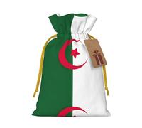 Petite pochette avec cordon de serrage imprimé drapeau de l'Algérie pour cadeaux, sac cadeau réutilisable, pour les fêtes et les cadeaux de fête
