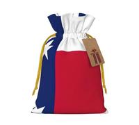 Petite pochette avec cordon de serrage imprimé drapeau de l'État du Texas pour cadeaux, sac cadeau réutilisable, pour les vacances et les cadeaux de fête