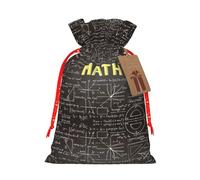 Petite pochette avec cordon de serrage pour l'école, imprimé mathématiques, sac cadeau réutilisable, pour les vacances et les cadeaux de fête