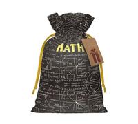 Petite pochette avec cordon de serrage pour l'école, imprimé mathématiques, sac cadeau réutilisable, pour les vacances et les cadeaux de fête