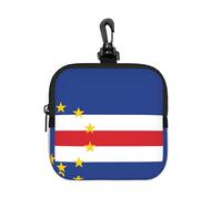 Petite pochette de rangement étanche en néoprène avec fermeture éclair - Motif drapeau du Cap-Vert
