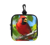 Petite pochette de rangement étanche en néoprène avec fermeture éclair pour écouteurs et porte-clés Motif cardinal d'Amérique du Nord
