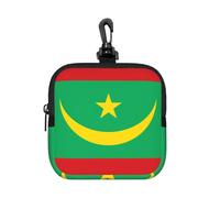Petite pochette de rangement étanche en néoprène avec fermeture éclair pour écouteurs Motif drapeau de la Mauritanie