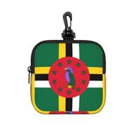 Petite pochette de rangement étanche en néoprène avec motif drapeau du Commonwealth de la Dominique pour écouteurs, porte-clés