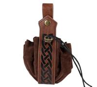 Petite pochette en cuir synthétique - Porte-monnaie vintage | Porte-monnaie rétro nordique | Sac à main portable avec cordon de serrage vintage Renaissance Pochette à dés | Pochette médeival en