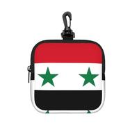 Petite pochette étanche à fermeture éclair en néoprène pour écouteurs, porte vec motif drapeau de la République arabe syrienne