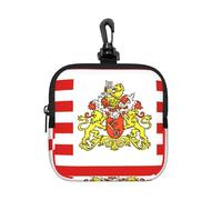 Petite pochette étanche à fermeture éclair en néoprène pour écouteurs, porte-clés avec motif drapeau du Sénat de Brême