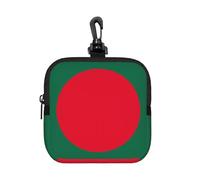 Petite pochette étanche en néoprène avec fermeture éclair Motif drapeau du Bangladesh pour écouteurs, porte-clés