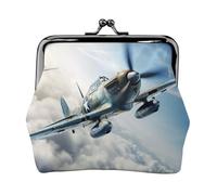 Petite pochette imprimée avion de la Seconde Guerre mondiale - Porte-monnaie pour femme