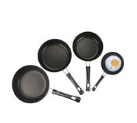 Petite poêle à frire antiadhésive noire avec poignée rivetée 14 cm | Taille compacte de 14 cm avec poignée rivetée sécurisée pour une cuisson précise en une seule portion