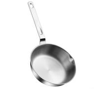 Petite poêle à frire en acier inoxydable, 25,8 x 13,3 x 4 cm, avec poignée pour œufs, lait, sauce, passe au lave-vaisselle, trou de suspension pour rangement de cuisine (17,5 cm)