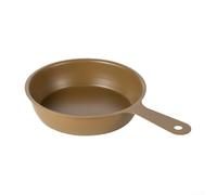 Petite poêle à frire en acier inoxydable 304 avec poignée droite pour une prise en main confortable, poêle multifonction pour camping et voyage en plein air (kaki)