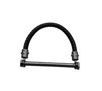 Petite poignée de bagage, vis hexagonale, accessoires de quincaillerie, boucle dorée et noire en fer, tige de tuyau, poignées de sangle tressées en cuir, 1 pièce(Black-A 110mm)